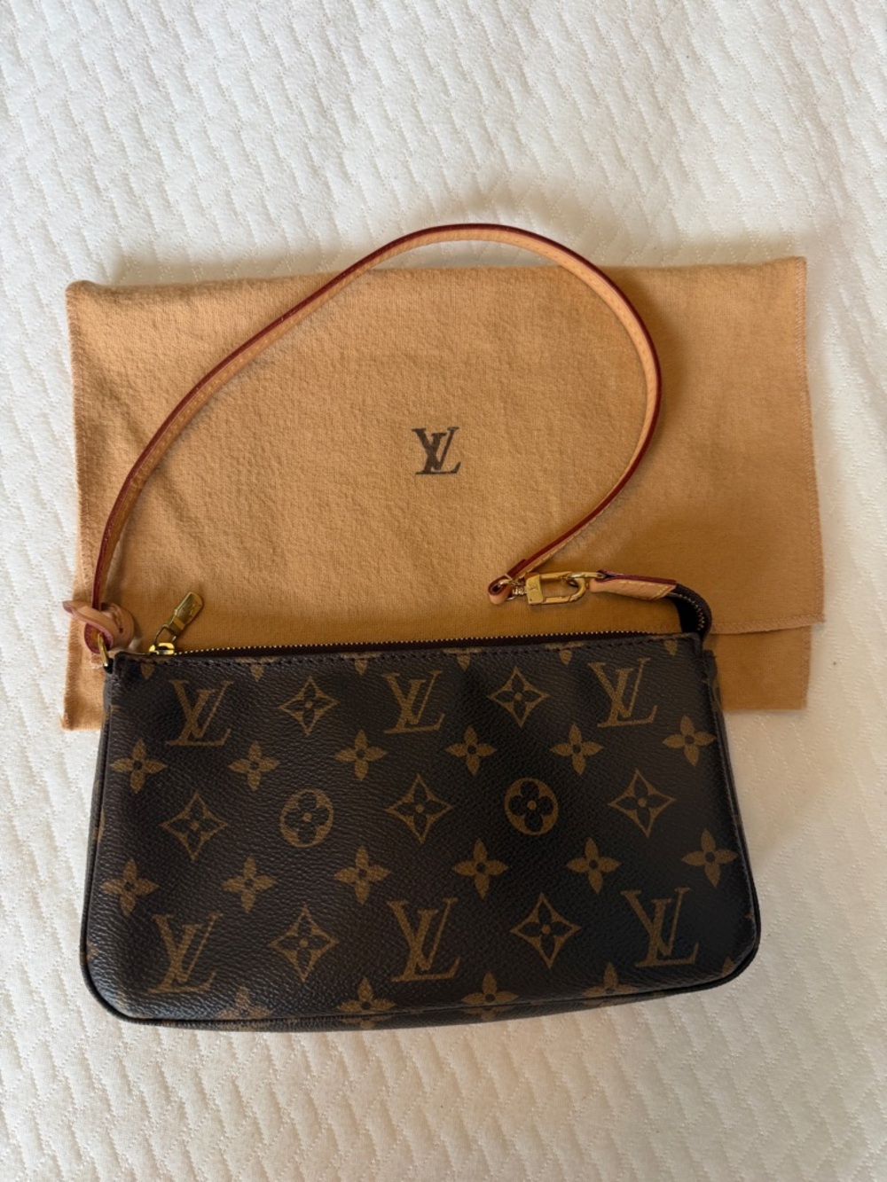 Louis Vuitton Monogram Canvas Mini Pochette in Brown and Tan